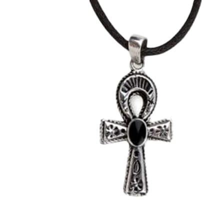 zilveren hanger Ankh met Onyx (K5453)