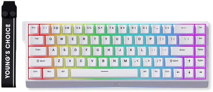 MCHOSE Ace68 E-sport - Wit 65% Hall Effect Ice Blue Magnetische Switch 8K Hz RGB Hotswap Mechanisch Gaming Toetsenbord (MC-Ace68-15)