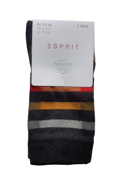 Esprit 2 paar kindersokken maat 23/26 antraciet