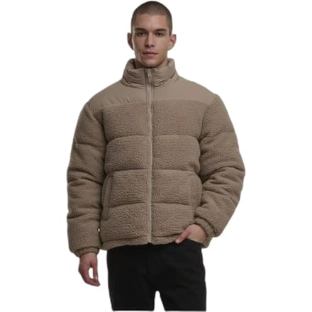 Urban Classics - Fabric Mix Teddy Gewatteerd jack - M - Paars