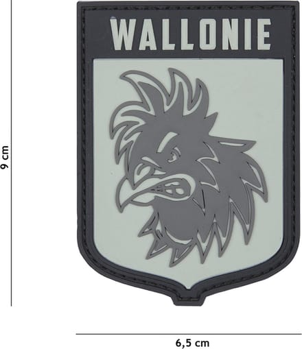 Embleem 3D PVC Wallonie grijs