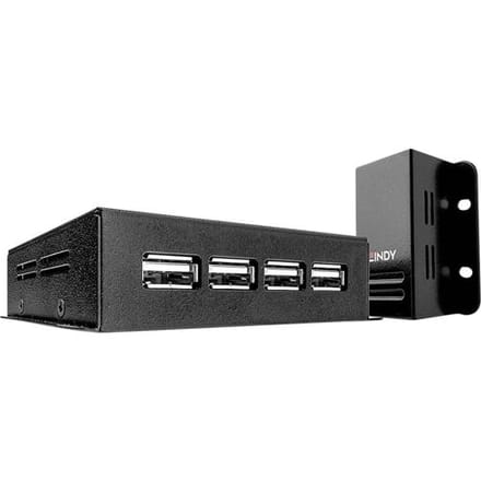LINDY USB 2.0 4 Port CAT.5/6 Extender With Power Over CAT.5/6 - USB-uitbreider - USB 2.0 - 4 poorten - maximaal 50 m