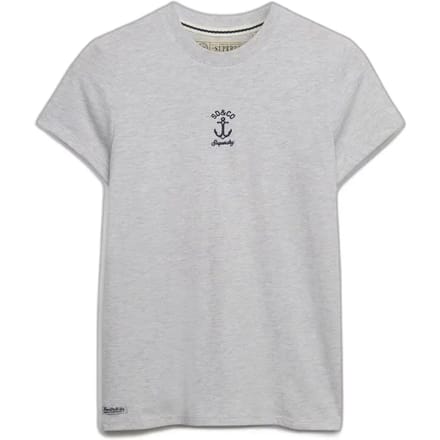 Superdry Heritage Nautical Motif T-shirt Slanke Pasvorm Light Grey Grootte: 42