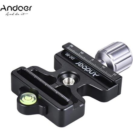 Professionele Universele Snelkoppelingsklem Knop-Type 1/4  & 3/8  Schroefgat black