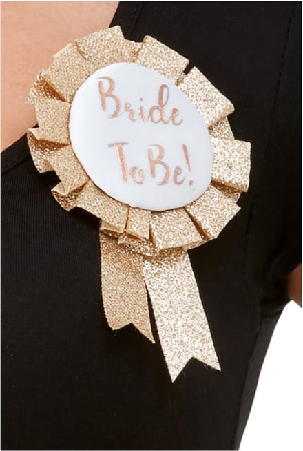 Smiffys - Bride To Be Rosette Kostuum Accessoire - Goudkleurig