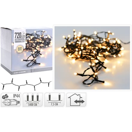 54 meter LEDverlichting / LEDsnoer met 720 LED's warm/wit | voor binnen en buiten