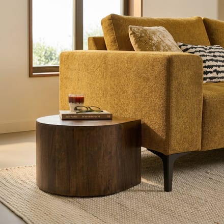 Bijzettafel Blob Mangohout Walnootbruin - Elegante Druppelvorm