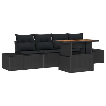 vidaXL - Tuinbank - Set - 5 - st - Zwart - 100 - x - 55 - x - 73 - cm