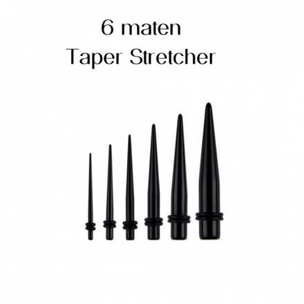 6 maten Taper stretcher 1.6 mm- 5 mm - Charme Bijoux
