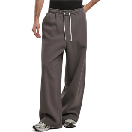 Urban Classics - Fluffy Wide Leg Heren joggingbroek - S - Grijs