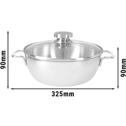DEMEYERE APOLLO 7 - Conische sauteerpan met glazen deksel - Ø 240mm - RVS
