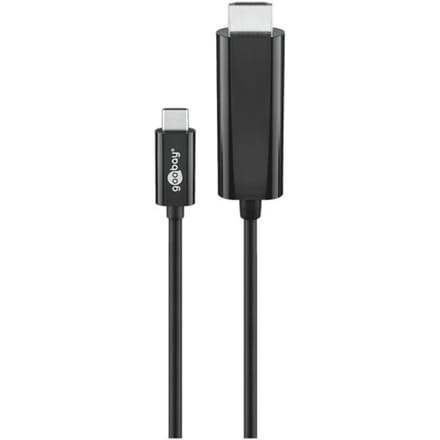 Goobay USB-C naar HDMI kabel, 1,8 m, zwart, 4K @ 60 Hz, 18 Gbit/s, USB 3.1