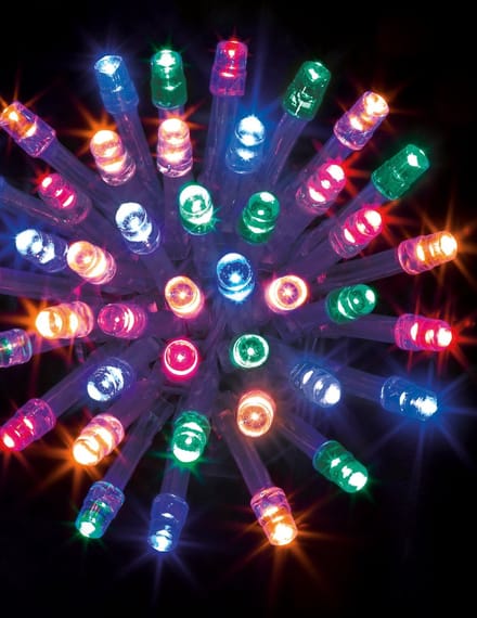 Feeric lights Kerstverlichting - gekleurd - 10 meter - 100 led lampjes - transparant snoer