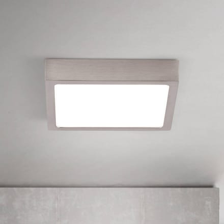 ORION LED plafondlamp Disc nikkelkleurig gesatineerd, lengte 14 cm CCT