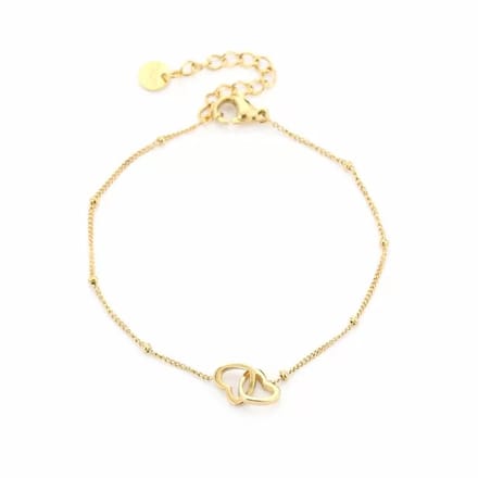 Bijoutheek Armband (Sieraad) 2 Hartjes Forever Connected Vriendschap