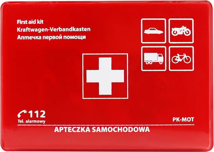 AMiO EHBO-Doos Compacte Veiligheidsset voor Auto/Motor met Handige Bevestiging Rood