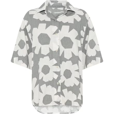 Gedrukte blouse voor vrouwen KnowledgeCotton Apparel Loose Linen Mix