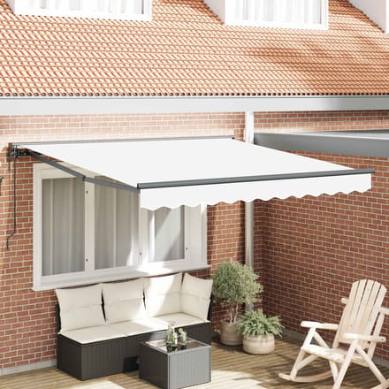 vidaXL - Zonnescherm - Frame - Wit - 300 - x - 250 - cm - Polyester - met - PU-coating