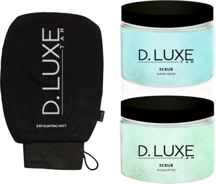 D.Luxe Tan 2x Olie-Vrije Scrub + Exfoliating Mitt