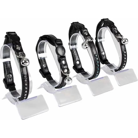 Duvo+ Kattenhalsband Leder & Diamanten 20-30CM / 10MM