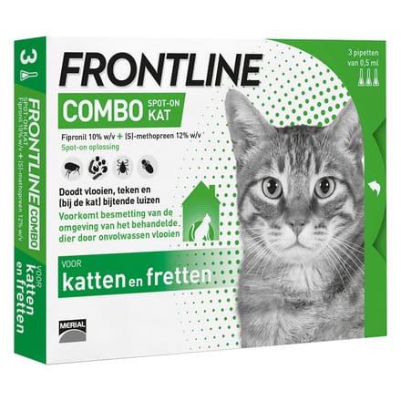Frontline Combo Anti Vlooienmiddel en Tekenmiddel Kat - 3 Pipetten