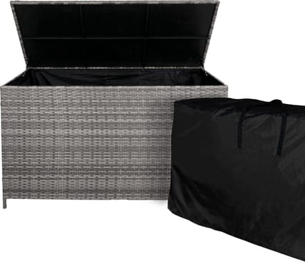 Kussenbox - rotan - 582 l - grijs