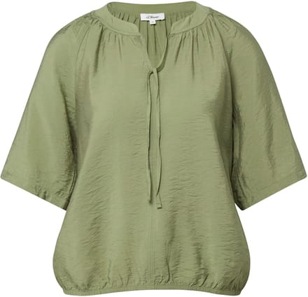 s.Oliver - female - Gestructureerde blouse van viscosemix in een O-vorm
