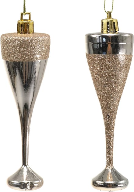 Champagneglazen om licht goud op te hangen 10cm 8st