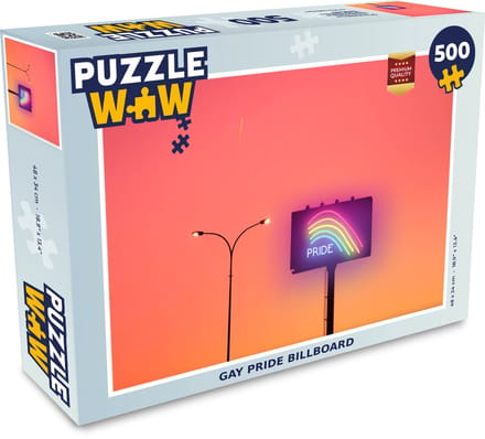 Puzzel Gay Pride billboard - Legpuzzel - Puzzel 500 stukjes