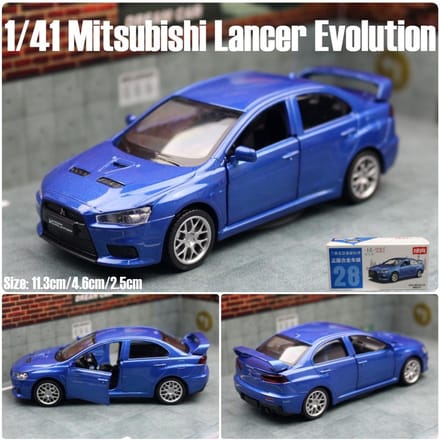 1/41 Mitsubishi Lancer Evolution Evo X Modèle de Voiture Jouet Pour Enfants Welly Moulé Sous Pression Véhicule de Course Miniature à Ramener Collection Cadeau