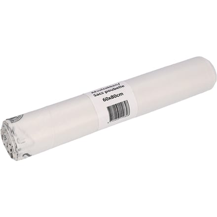 Afvalzak Cleaninq 60x80cm HDPE recycled T23 60L transparant