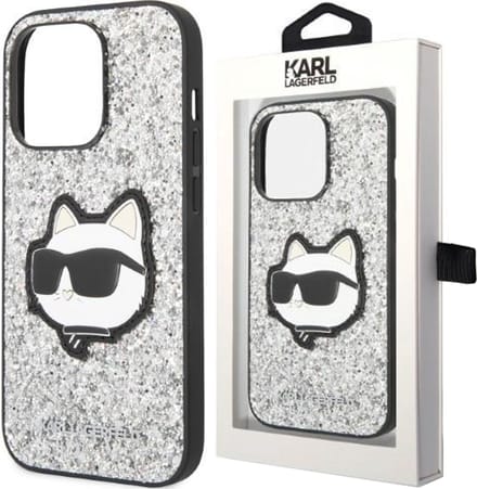 Karl - Lagerfeld - KLHCN61G2CPS hoesje voor iPhone - 11 / Xr - zilver - Glitter - Choupette - Patch