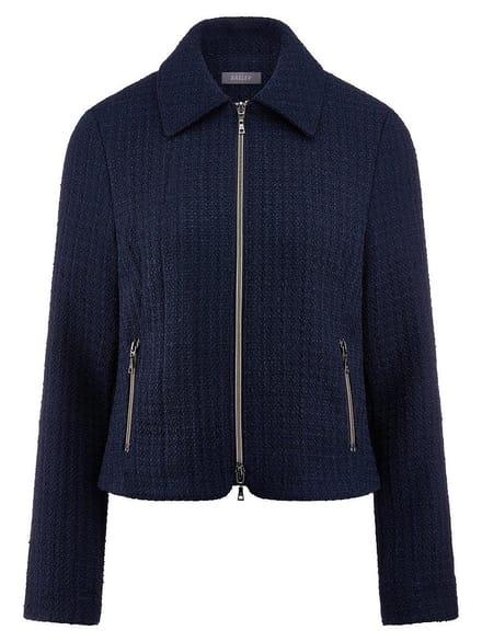 Kort bouclé-jasje Van BASLER blauw