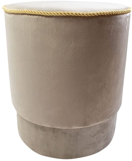 poef fluweel goud champagne 38x38x45cm