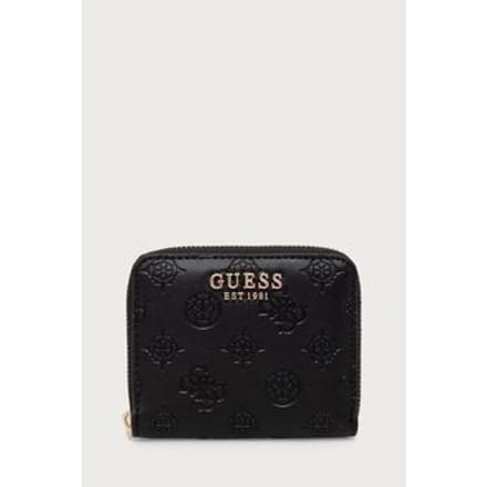 GUESS portemonnee Carmella SLG Small Zip Around Wallet Black Logo zwart