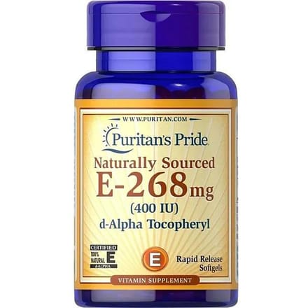 Puritan's Pride - Vitamine E avec Sélénium 400 UI Naturelle, 100 Gélules Molles