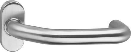 Intersteel Deurkruk Verkropt op ovaal rozet met ring rvs geborsteld
