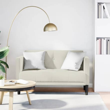 vidaXL - Loveseat - bank - crème - 111 - cm - fluweel