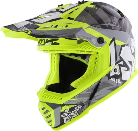 LS2 MX437 Fast II Mini Crusher Zwart Geel 06 Kids Crosshelm -
