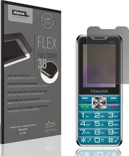 dipos FLEX – Matte Privacy Screenprotector geschikt voor Masstel Izi 30 | Volledige Schermbescherming | Case-Friendly