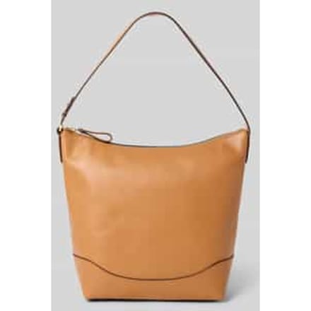 Leren handtas met siernaad