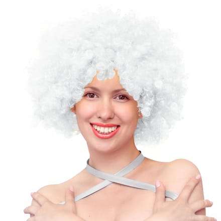 Witte Afro Pruik voor Feesten - One Size Fits All