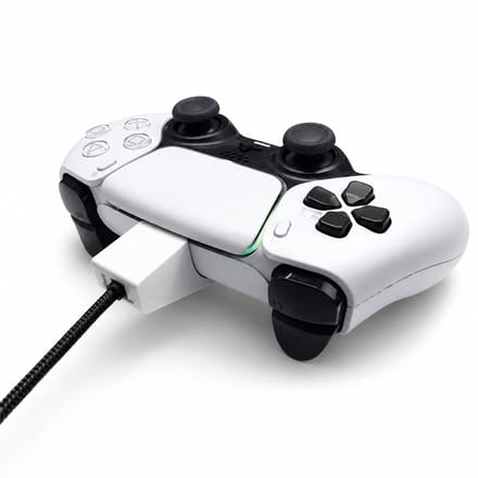 USB-C kabelbeschermer geschikt voor PlayStation 5 DualSense controller - Cable Guard met clipbevestiging - Wit