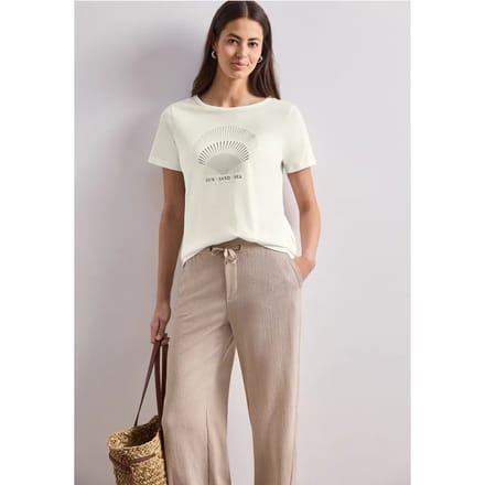 Shirt met ronde hals en foliedetails