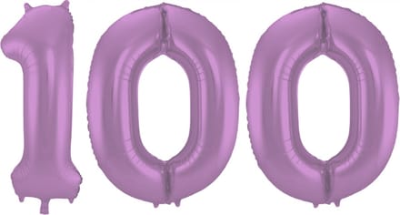Folieballon 100 jaar metallic paars 86cm