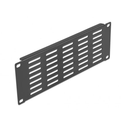 10 inch ventilatiepaneel | horizontale sleuven | 2U | zwart