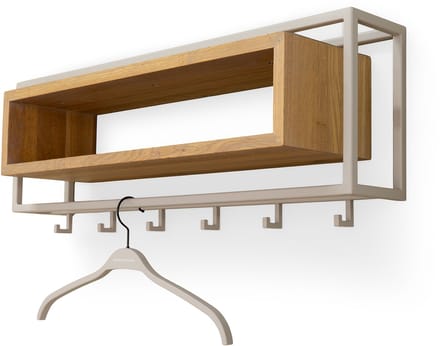 Spinder Design kapstok School 80 - Silky Taupe / Eiken - 6 haken - Staal
