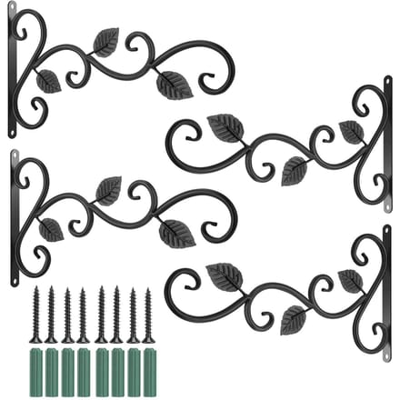 Crochets muraux en fer, 4 pièces, support de plante, crochet décoratif pour mangeoire à oiseaux, Pot de fleur, lanterne à vent 4Pcs gray