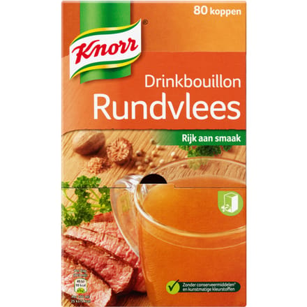 Knorr Drinkbouillon - Rundvlees - 80 stuks