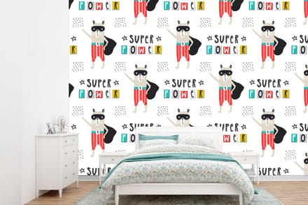 Behang - Fotobehang Jongens - Patroon - Superheld - Breedte 305 cm x hoogte 220 cm